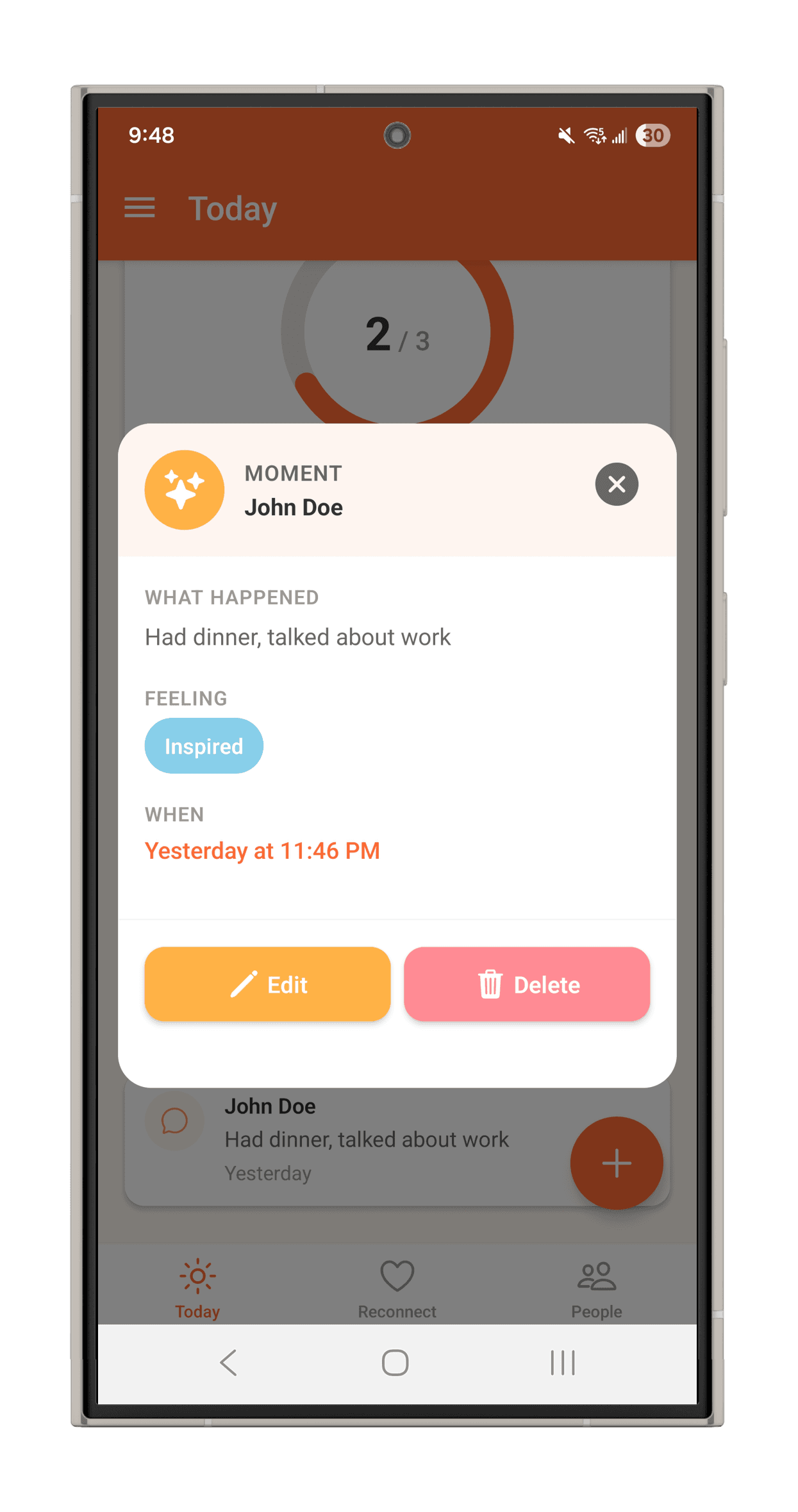 Creating a moment to capture a connection